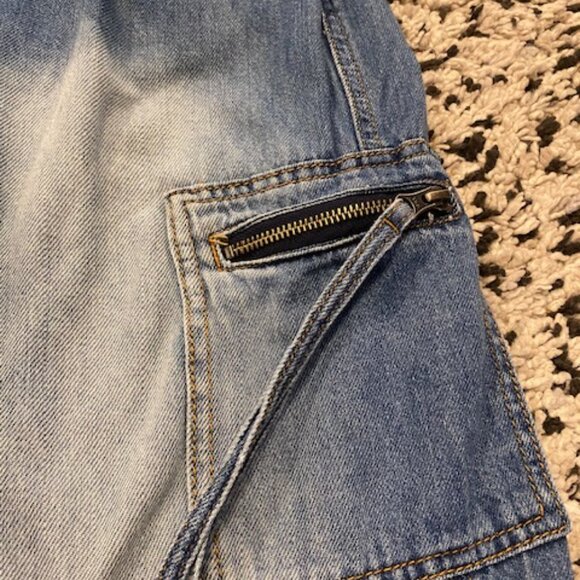 Wild Fable Baggy Cargo Jeans 00R Pockets, Skater, Wide Leg, soft, Teens - Picture 6 of 16